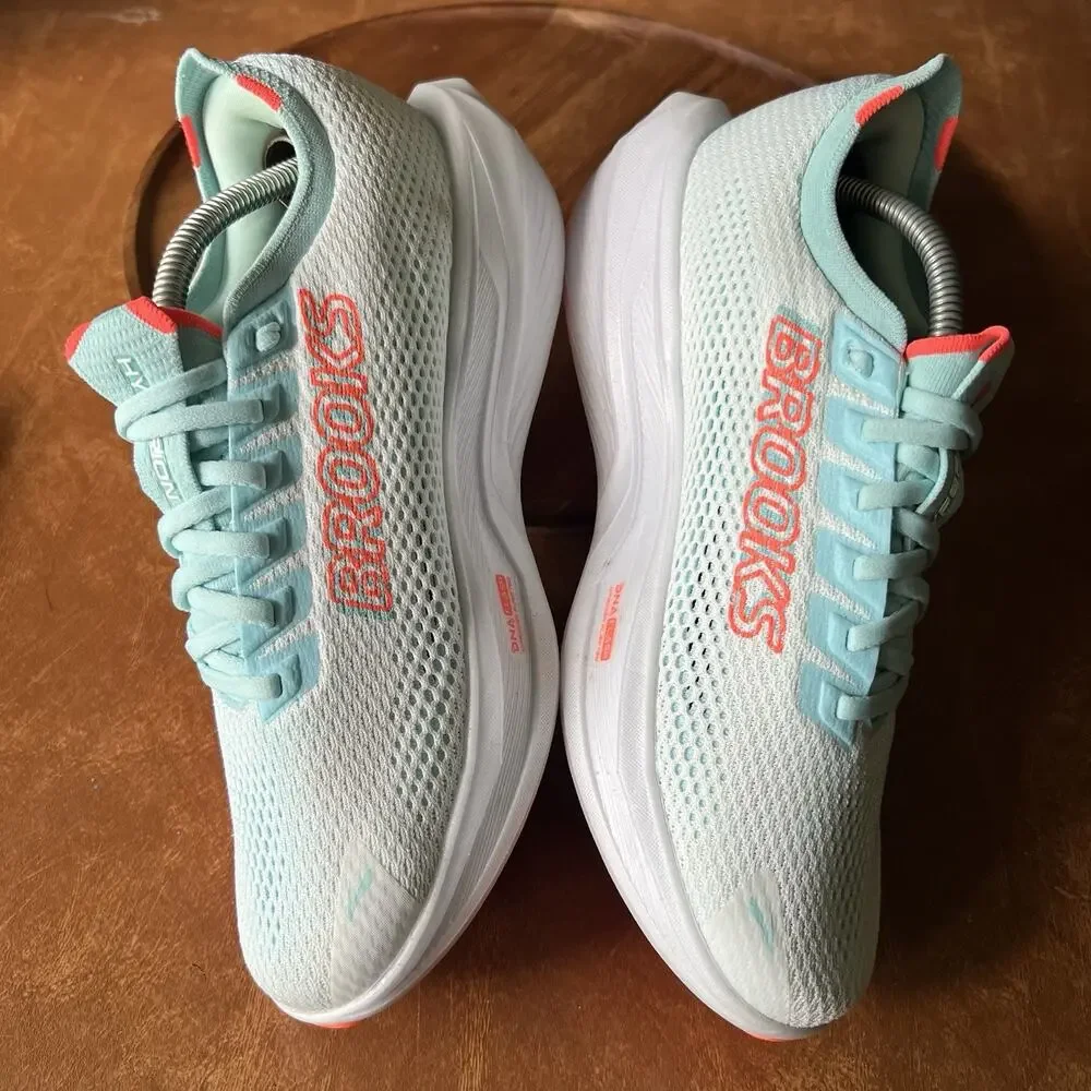 Brooks Hyperion 3 Womens 8.5 White Pink Clay Performance Running Shoes Sneakers - Picture 15 of 16